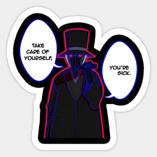 Plague doctor blue Sticker